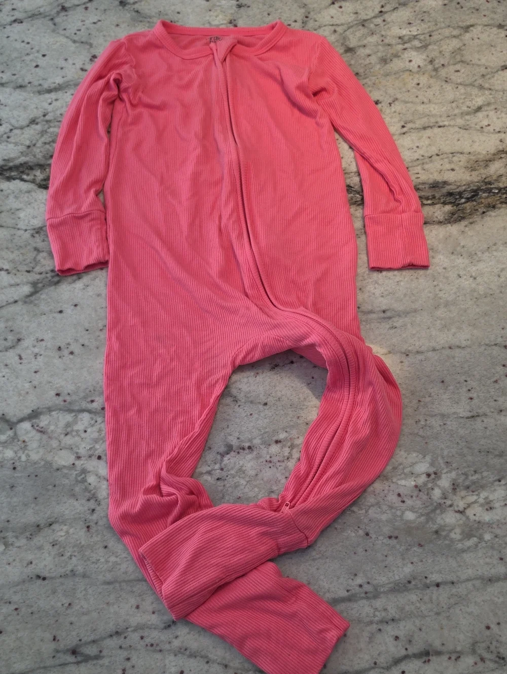 Birdie Bean 2T Girls' Ribbed Zip-Front One-Piece Pajama - Pink